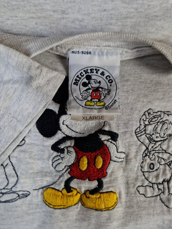 Vintage Disney Shirt Mickey & Co Made In USA Bestickt Grau XL