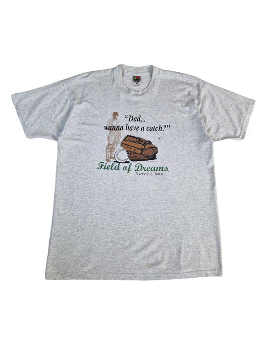 Vintage Fruit Of The Loom Shirt 1996 "Dad... Wanna have a catch?" Dyersville, Iowa Grau XL