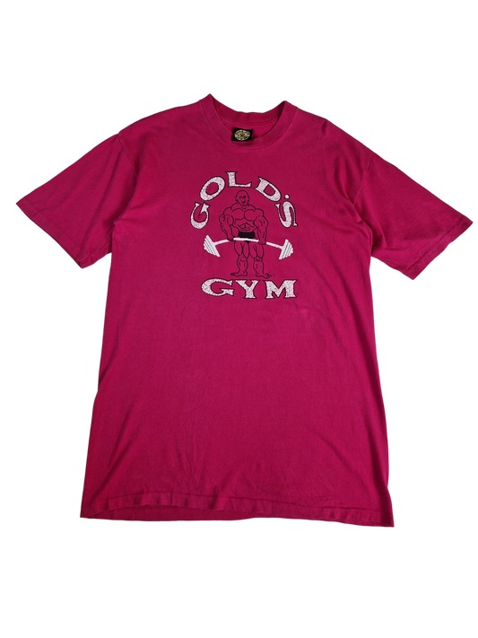 Vintage Gold's Gym Shirt Made In USA Single Stitch Rosa L