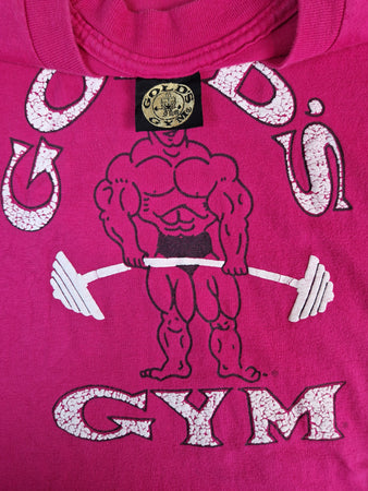 Vintage Gold's Gym Shirt Made In USA Single Stitch Rosa L