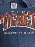 Vintage Hanes Shirt The Ticket Sportsradio Promo Made In USA Single Stitch Dunkelblau XL