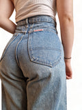 Vintage Outsider Mom-Jeans Highwaist Made In Italy Hellblau 27