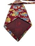 Vintage Kenzo Krawatte Seide Made In Italy Blumen Print Rot Bunt