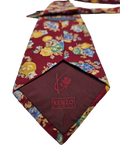 Vintage Kenzo Krawatte Seide Made In Italy Blumen Print Rot Bunt