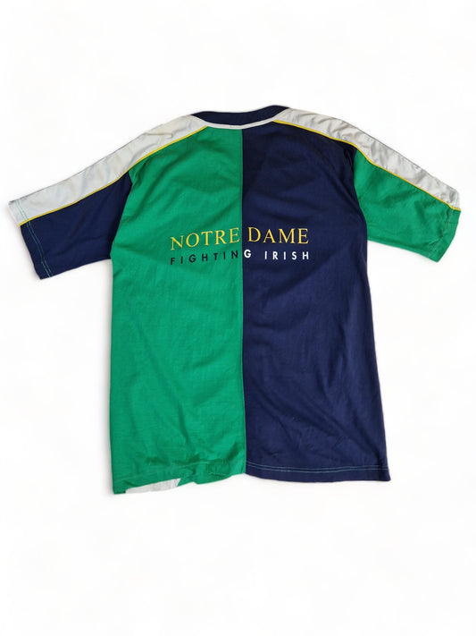 Vintage CMP Team Sport Shirt University Of Notre Dame "Fighting Irish" Grün Blau XL