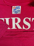 Vintage Hanes Shirt JP Morgan "The 2nd first" Single Stitch Made In USA Rot L