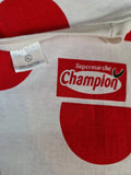 Vintage Shirt Supermarche Champion Werbung Rot Weiß XL