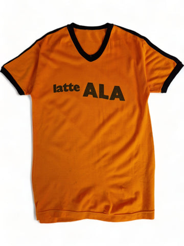 Vintage Trikot 70s "Latte ALA" Orange Schwarz M-L