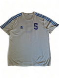 Vintage Adidas Fußball Shirt 80s #5 Weiß Blau M-L