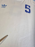 Vintage Adidas Fußball Shirt 80s #5 Weiß Blau M-L