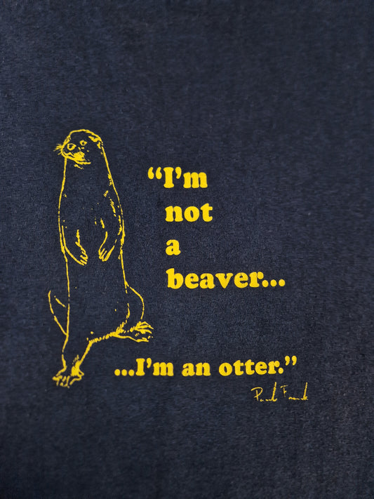 Vintage Paul Frank Shirt "Iam not a beaver, iam an otter" Made In USA Dunkelblau L