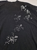 Vintage Shirt Fossil Print Schwarz Weiß M-L