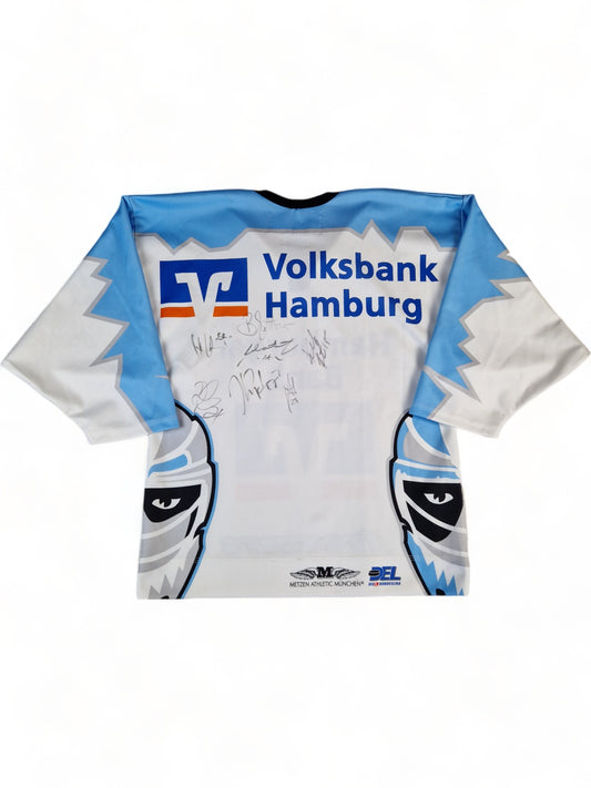 Metzen Athletic München Eishockey-Jersey Hamburg Freezers Mit Unterschriften Blau Weiß M-L