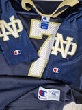 Vintage Champion Football Jersey #7 Notre Dame NCAA Navy Blue (48) M-L