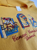 Vintage Sweater 80s "Canazei Campitello Dolomites" Bestickt Gelb XL