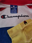 Champion Sweater Boxy Center Logo Print Gestreift Bunt L