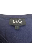 Dolce & Gabbana Shirt V-Ausschnitt Made In Italy Ausgewaschen Blau L