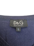 Dolce & Gabbana Shirt V-Ausschnitt Made In Italy Ausgewaschen Blau L