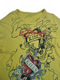 Ed Hardy Shirt Bootleg/Fake "Love Kills" Gelb M-L