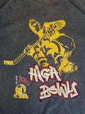 High Bowls Shirt "Slide Power" Eishockey Y2K Grafik Bestickt Sun Faded Dunkelblau S-M