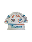 Rare! Vintage Longe Gone Shirt 80s Miami Dolphins All-Over Print Single Stitch Made In USA Grau XL