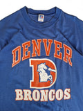 Vintage Russell Shirt Denver Broncos NFL Made In USA Single Stitch Sleeve Blau XL