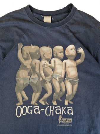 Vintage The Dancing Baby Shirt Unreal Pictures 1999 "Ooga-Chaka" Dunkelblau XL