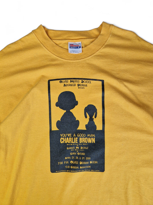 Vintage Hanes Shirt Charlie Brown Peanuts 2000 Gelb XXL