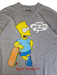 Vintage Signal Sports Shirt Bart Simpson Skating Single Stitch Made In USA Heather Grau XL