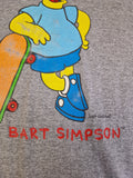 Vintage Signal Sports Shirt Bart Simpson Skating Single Stitch Made In USA Heather Grau XL