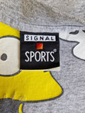 Vintage Signal Sports Shirt Bart Simpson Skating Single Stitch Made In USA Heather Grau XL