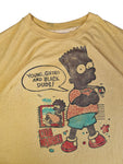 Rare! Vintage Hanes Shirt Bootleg Simpsons Black Bart "Young gifted and black dude!" Single Stitch Made In USA XL