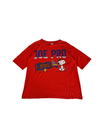 Vintage Snoopy Shirt 80s "Joe Pro" Golf Single Stitch Rot L-XL