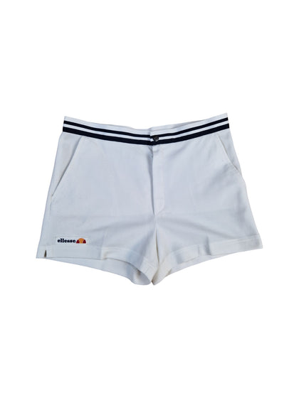 Vintage Ellesse Tennis Shorts Basic Made In Italy Weiß L-XL