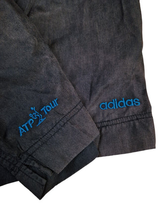 Vintage Adidas Shorts ATP Tour Tennis 90s Ausgewaschen Schwarz/Grau XL