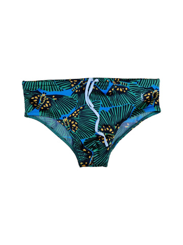 Rare! Vintage Yves Saint Laurent Badehose 60s/70s Schmetterling Motiv Made In Italy Blau Grün (4) S-M