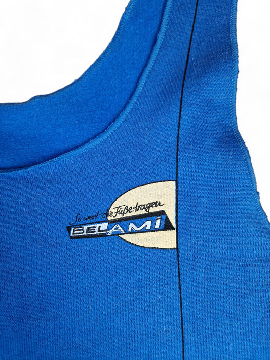 Vintage Tank Top Bel Ami "Soweit die Füße tragen" 1984 Blau S-M