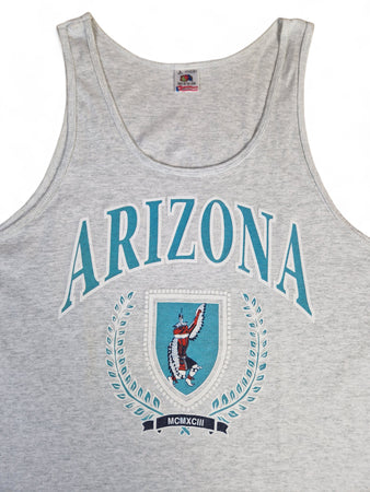 Vintage Fruit Of The Loom Tank Top Arizona Made In USA Single Stitch Grau L