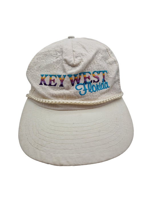 Vintage Cap Keywest Florida Nylon Weiß One Size