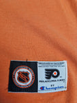 Vintage Champion Shirt NHL Philadelphia Flyers Jersey Made In Italy Schwarz Orange XS-S