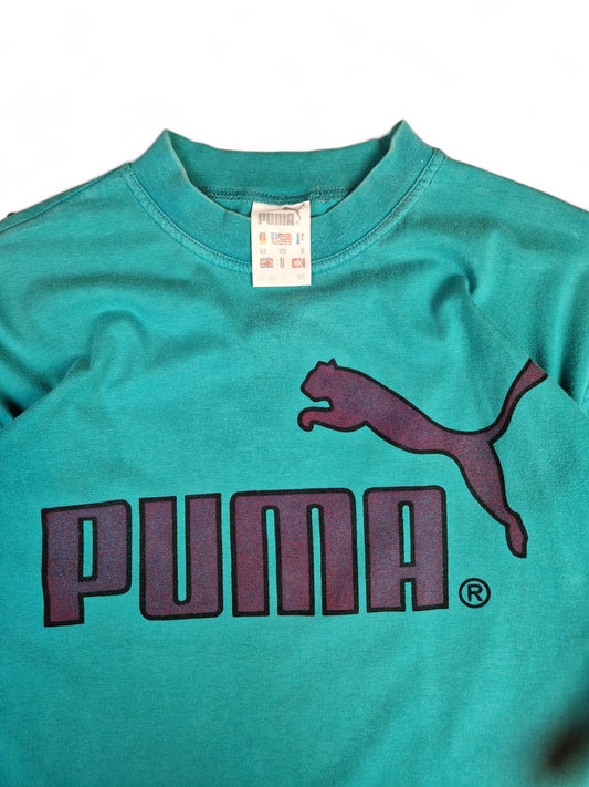 Vintage Puma Shirt Logo Basic Türkis XS