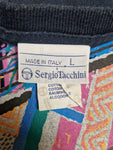 Vintage Sergio Tacchini Shirt "International Team" Single Stitch Made In Italy Dunkelblau L