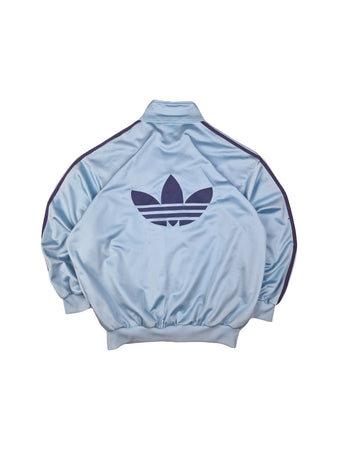 Vintage Adidas Sportjacke 90s Firebird Big Logo Stitching Made In Macau Hellblau (D6) M