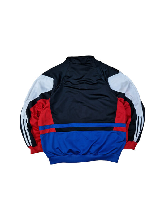 Vintage Adidas Sportjacke 90s Multicolor Schwarz Blau Rot (D8) L