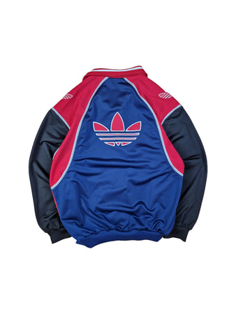 Vintage Adidas Sportjacke 90s Big Trefoil Blau Rot (D6) M