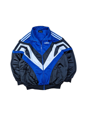 Vintage Adidas Sportjacke 90s Blau Schwarz (D8) L