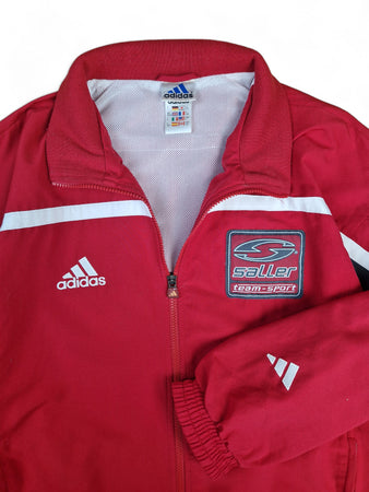 Vintage Adidas Sportjacke 90s Saller Patch Rot Weiß (D7) L