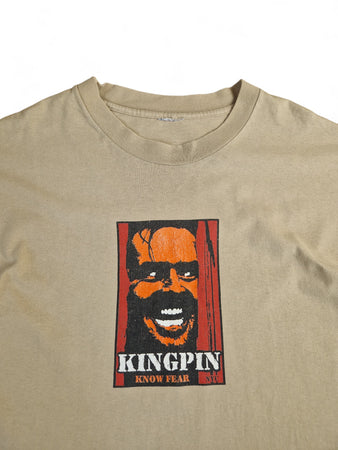 Vintage Movie Shirt 90s The Shining Jack Torrance "Kingpin Know Fear" Single Stitched Sleeve Hellbraun L-XL