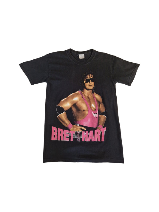 Vintage WWE Shirt 1992 Bret "Hitman" Hart Single Stitch Schwarz S