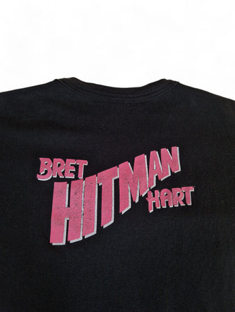 Vintage WWE Shirt 1992 Bret "Hitman" Hart Single Stitch Schwarz S